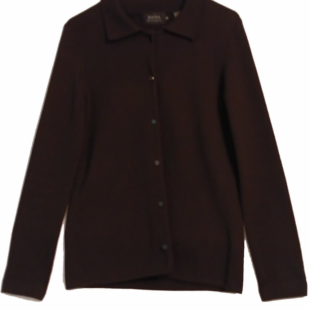Dana Buckman Black Wool Sweater Jacket Size Small